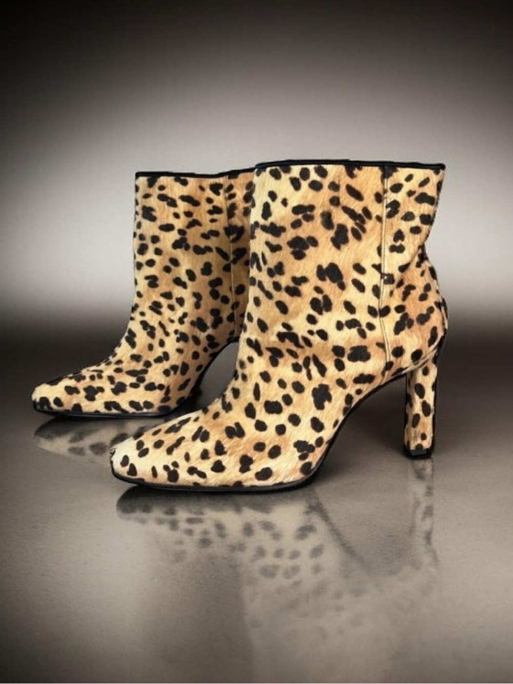 FRAME Le Rodeo Leopard Calf Hair Ankle Boots 6.5 NWOB